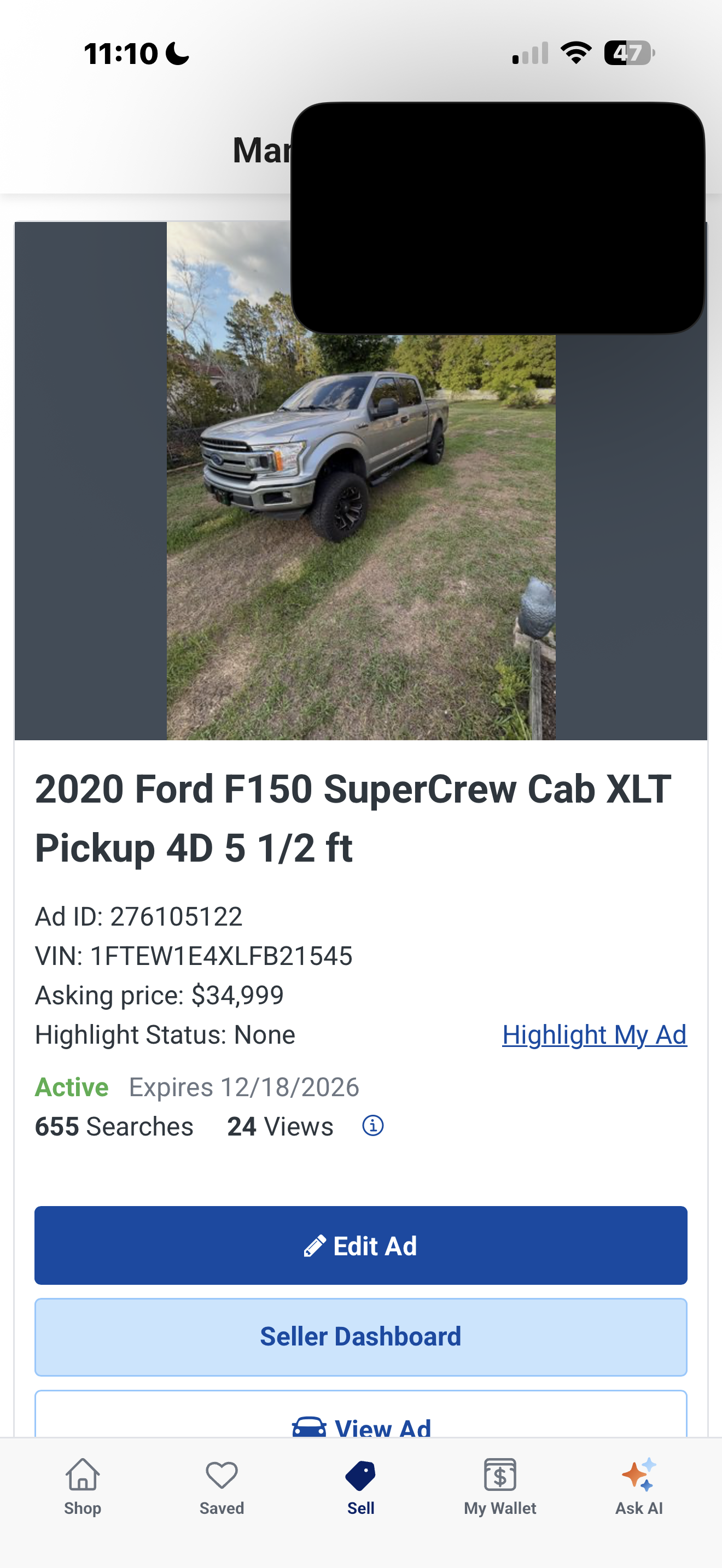 Used 2020 Ford F150 XLT w/ Trailer Tow Package AWD/4WD image 9