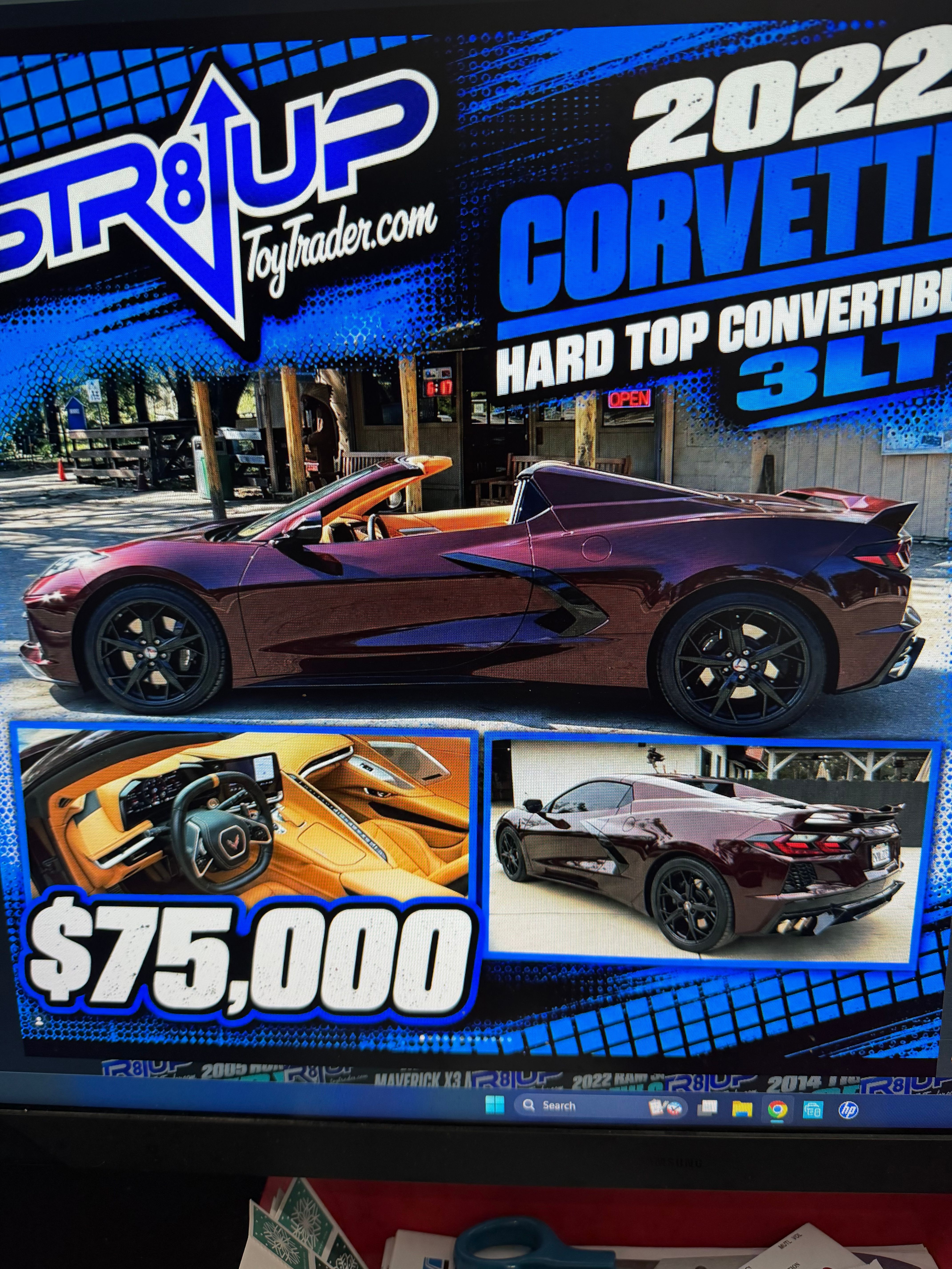 Used 2022 Chevrolet Corvette Stingray Premium Conv w/ Z51 Performance Package RWD image 2