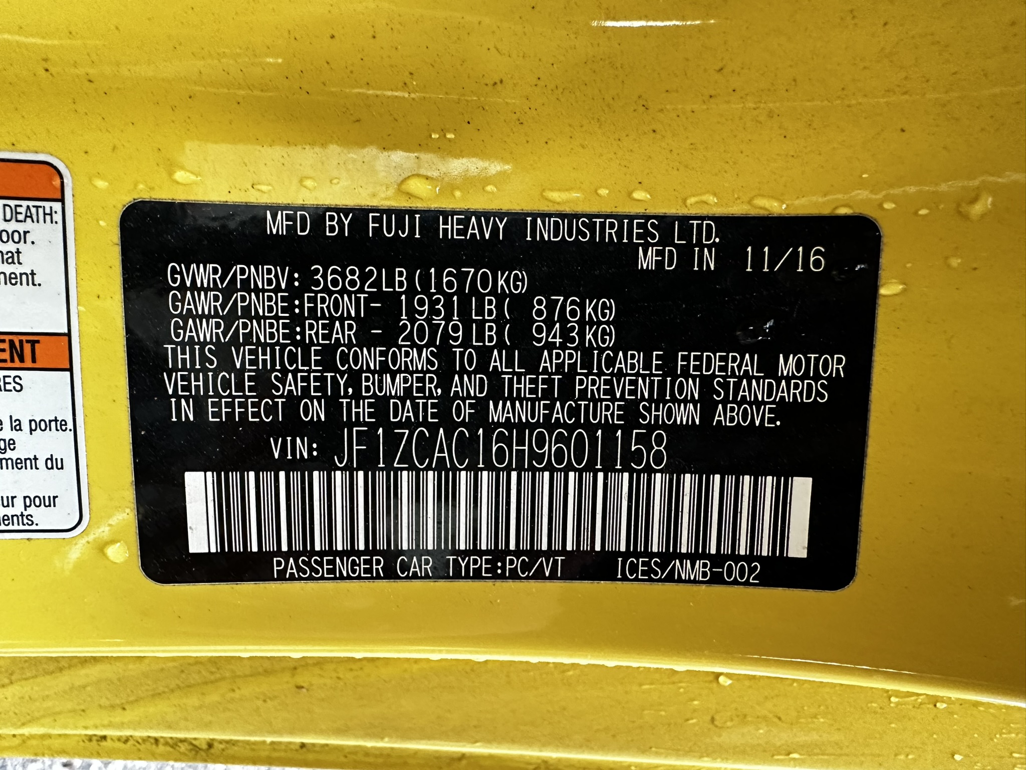 Used 2017 Subaru BRZ Series.Yellow RWD image 17