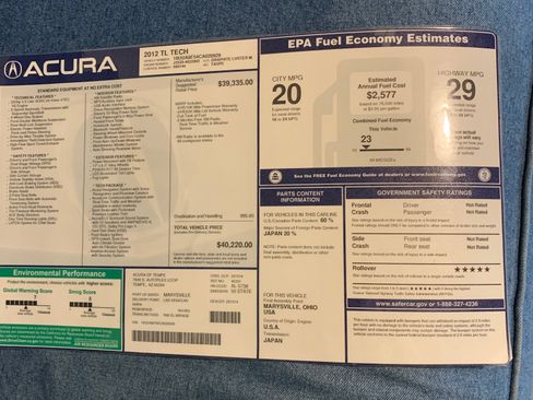 Used 2012 Acura TL w/ Technology Package FWD image 11