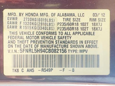 Used 2012 Honda Odyssey Touring Elite image 18