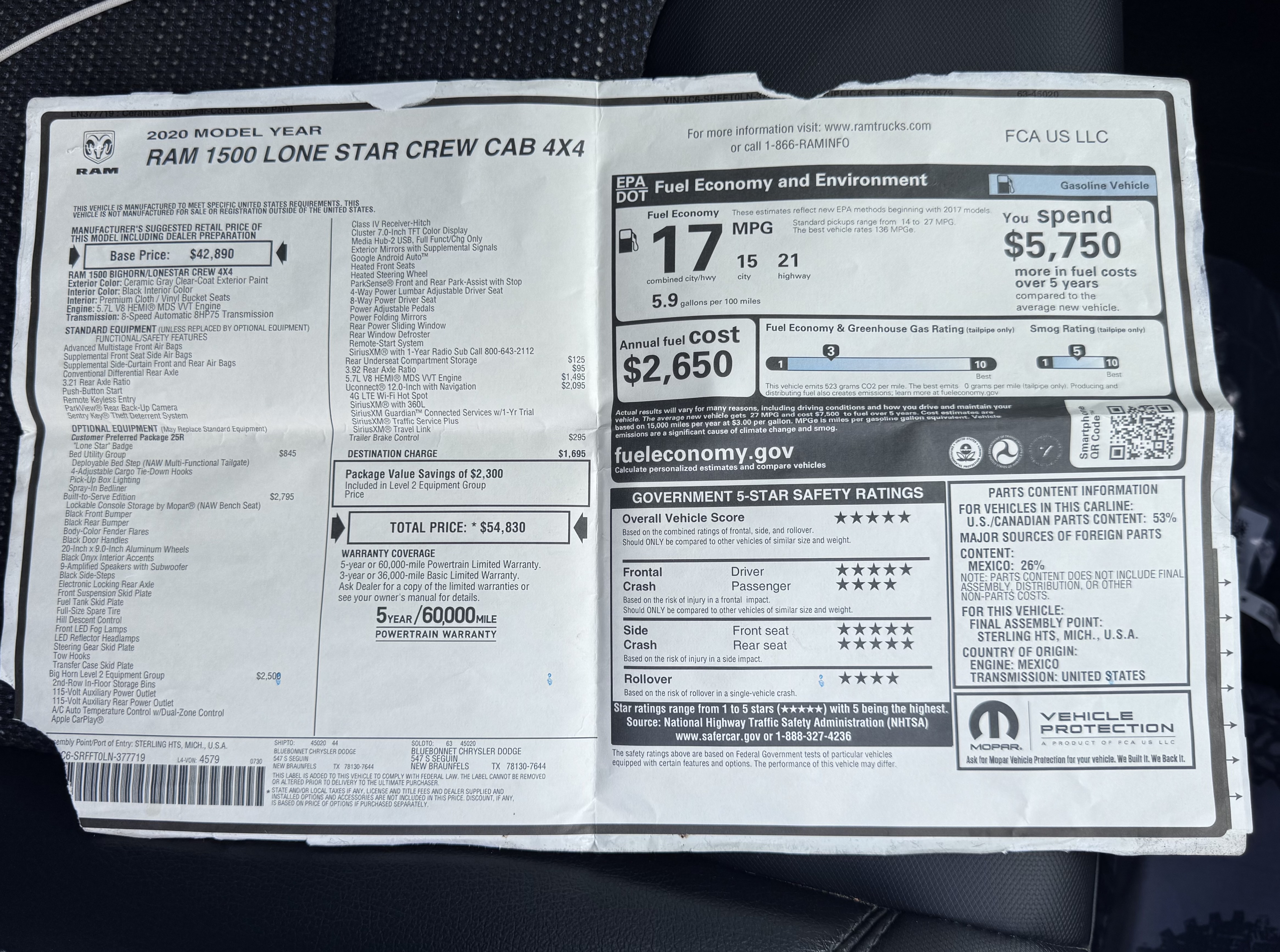 Used 2020 RAM 1500 Lone Star w/ Built-to-serve Edition AWD/4WD image 9