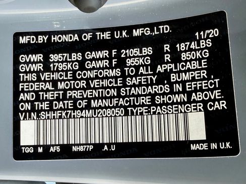 Used 2021 Honda Civic Sport Touring image 11