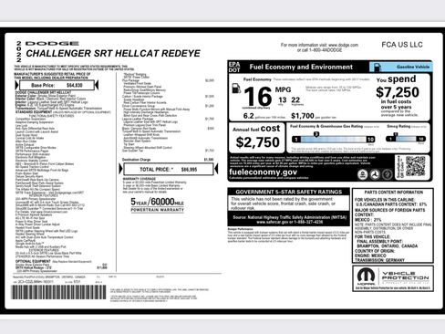 Used 2022 Dodge Challenger SRT Hellcat Redeye RWD image 15