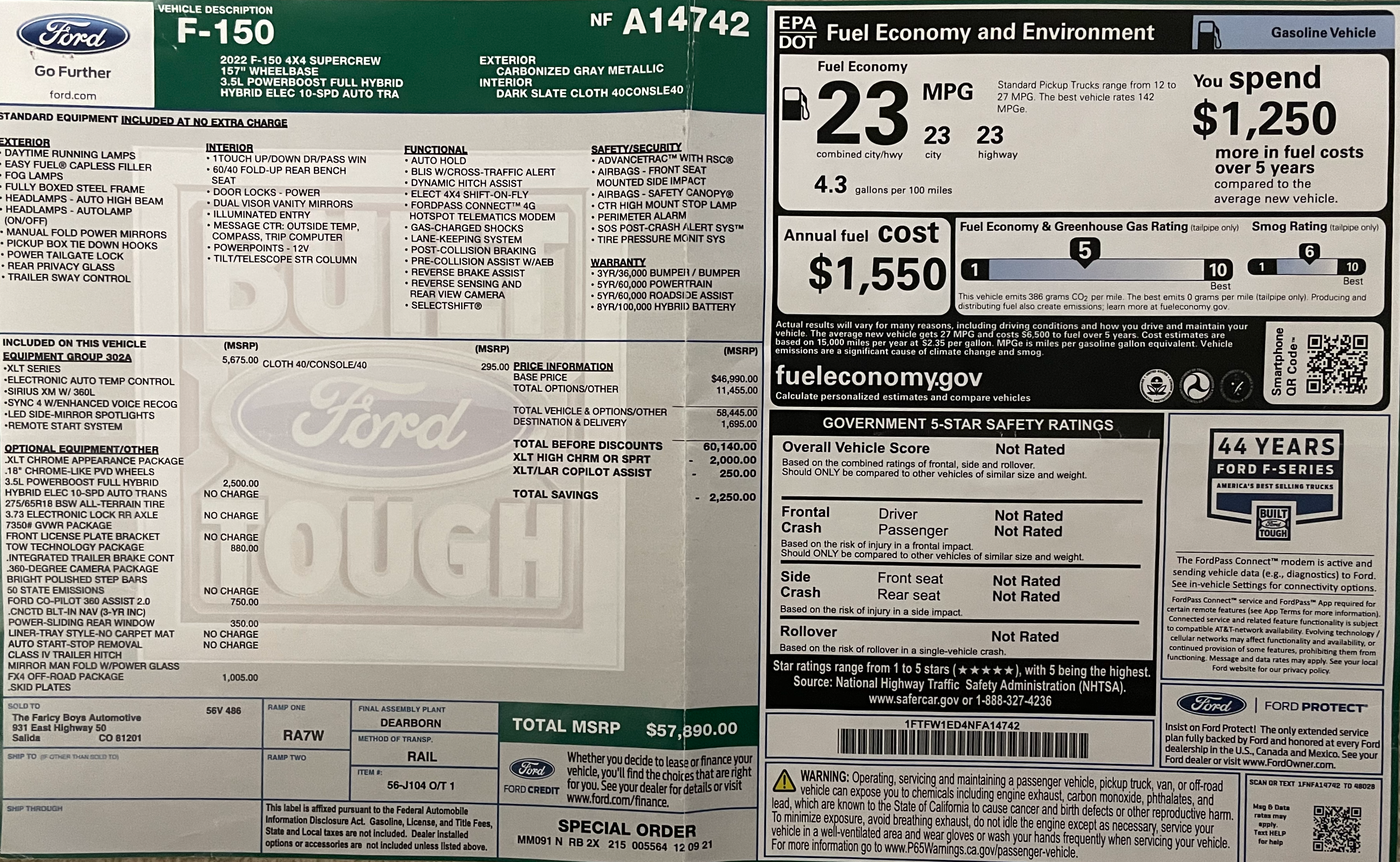 Used 2022 Ford F150 XLT w/ Equipment Group 302A High AWD/4WD image 11