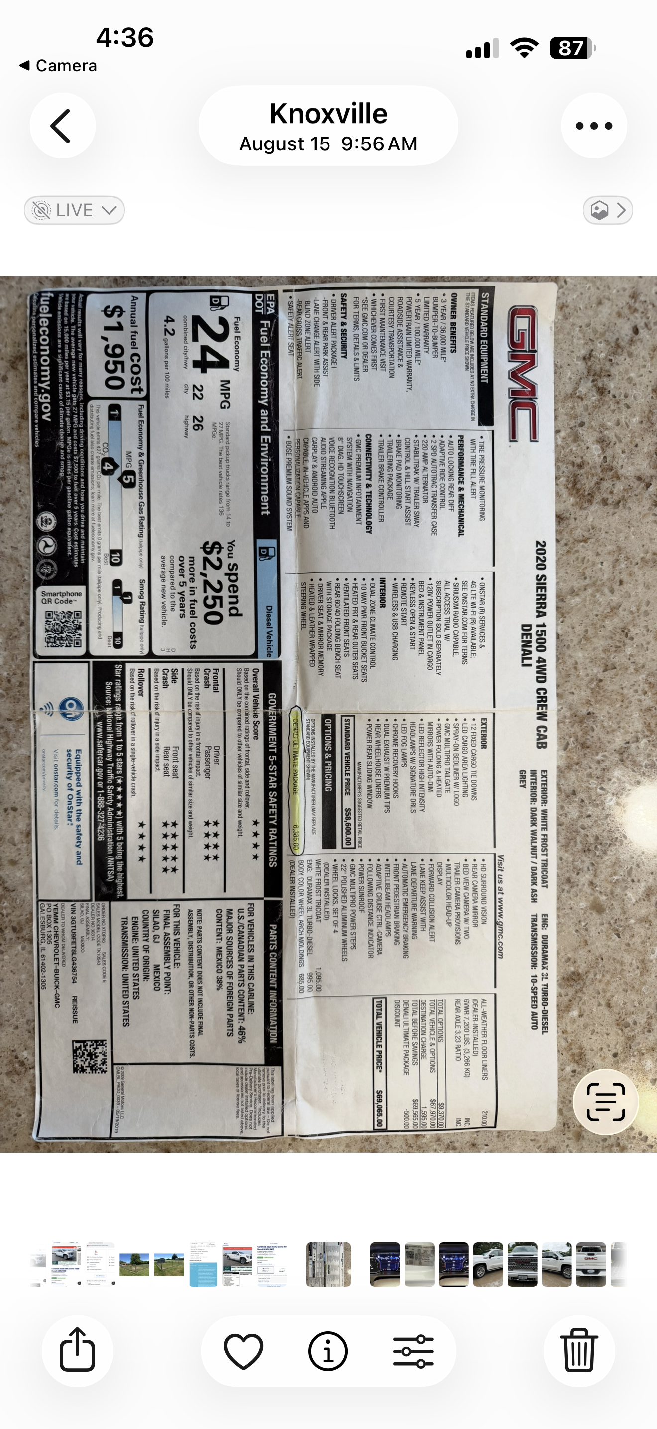 Used 2020 GMC Sierra 1500 Denali w/ Denali Ultimate Package AWD/4WD image 6