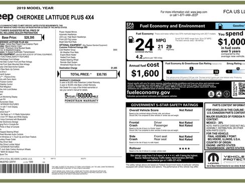 Used 2019 Jeep Cherokee Latitude Plus w/ Cold Weather Group image 30