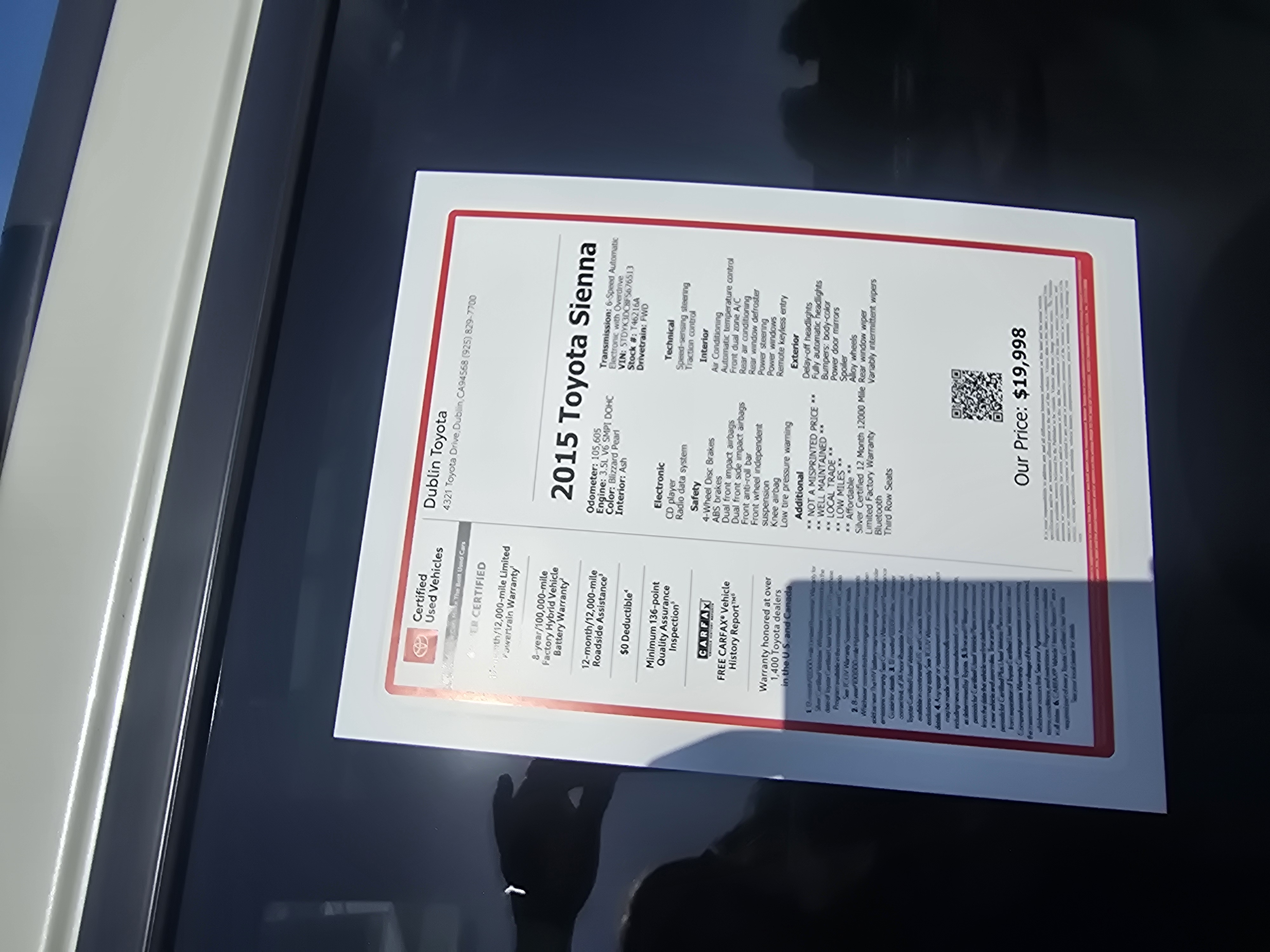 Used 2015 Toyota Sienna Limited FWD image 4