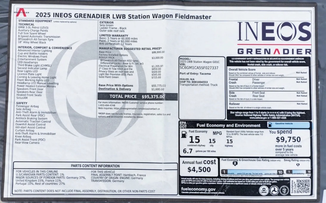 Used 2025 INEOS Grenadier Station Wagon AWD/4WD image 10