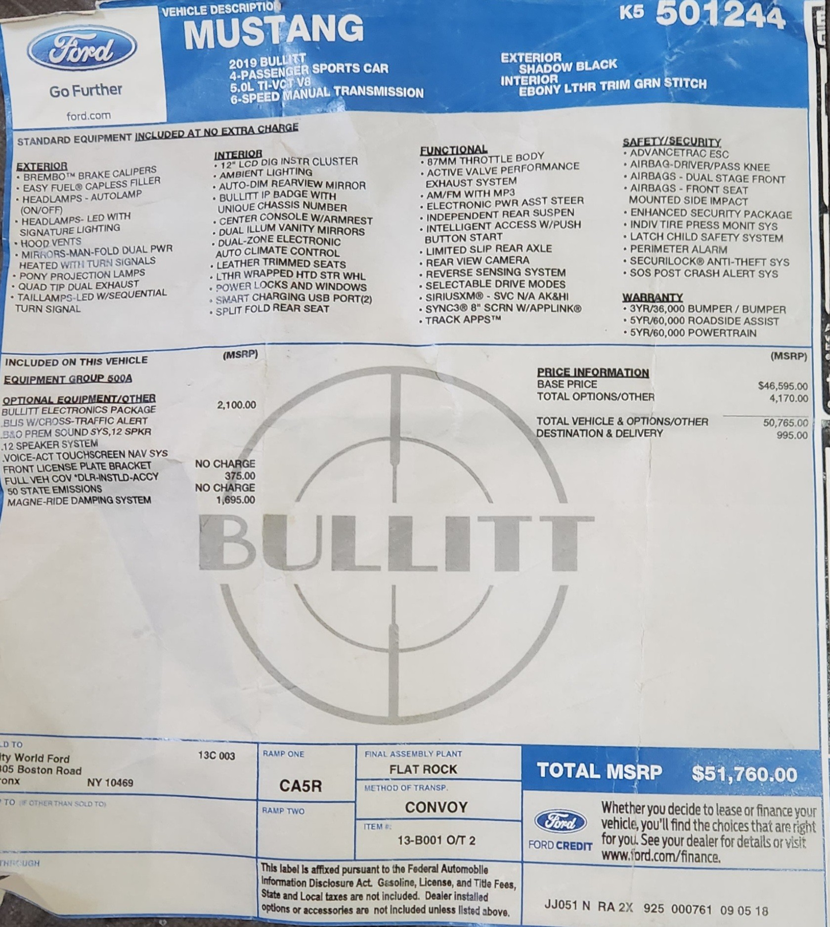 Used 2019 Ford Mustang Bullitt w/ Bullitt Electronics Package RWD image 4