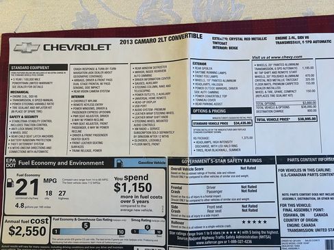 Used 2013 Chevrolet Camaro LT w/ RS Package RWD image 22