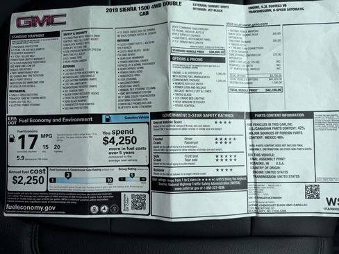 Used 2019 GMC Sierra 1500 4x4 Double Cab w/ Convenience Package image 10