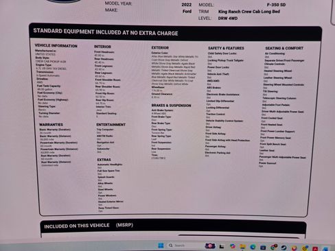 Used 2022 Ford F350 King Ranch w/ King Ranch Ultimate Package image 9