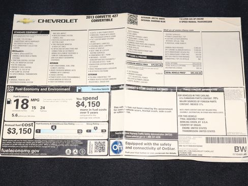 Used 2013 Chevrolet Corvette 427 w/ 1SC Preferred Equipment Group image 13