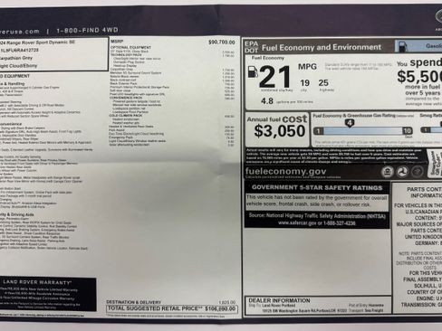 Used 2024 Land Rover Range Rover Sport Dynamic SE image 7