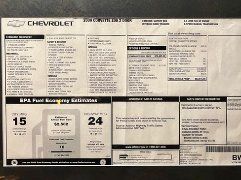 Used 2009 Chevrolet Corvette Z06 w/ Preferred Equipment Group image 7