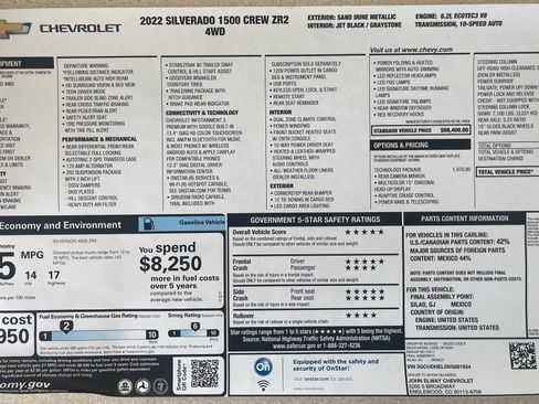 Used 2022 Chevrolet Silverado 1500 ZR2 w/ Technology Package image 10