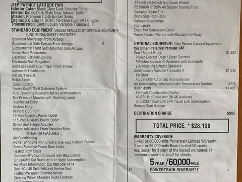 Used 2017 Jeep Patriot Latitude w/ Sun/Sound Group image 10