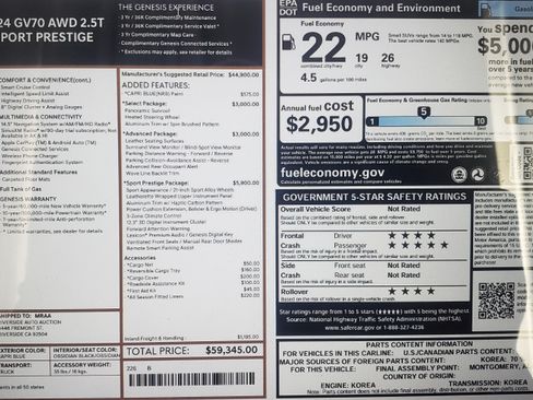 Used 2024 Genesis GV70 2.5T w/ Sport Prestige Package image 7